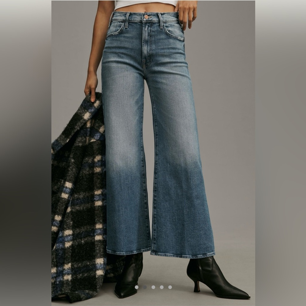Mother Hustler Roller Sneak High Rise Wide Leg Jeans